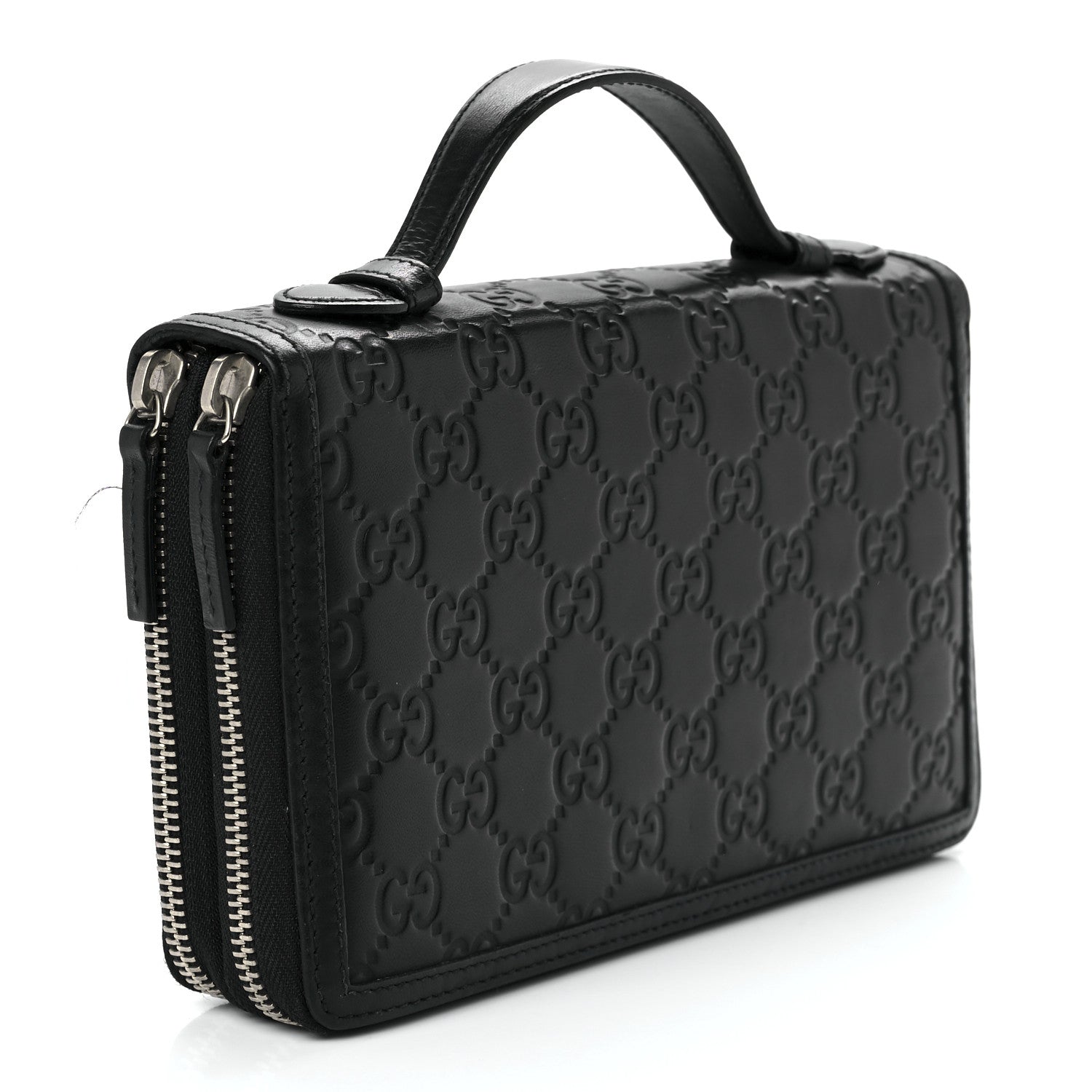 Gucci Guccissima Signature Travel Document Case Black 2 of 12