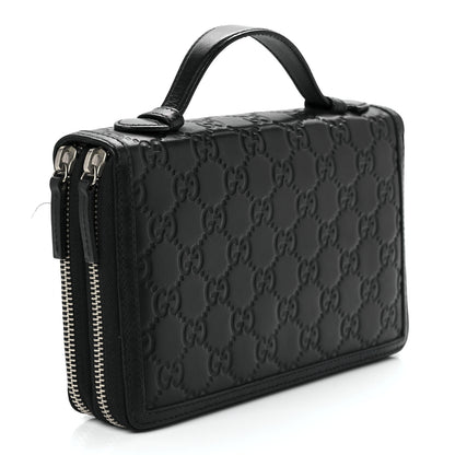 Gucci Guccissima Signature Travel Document Case Black 2 of 12