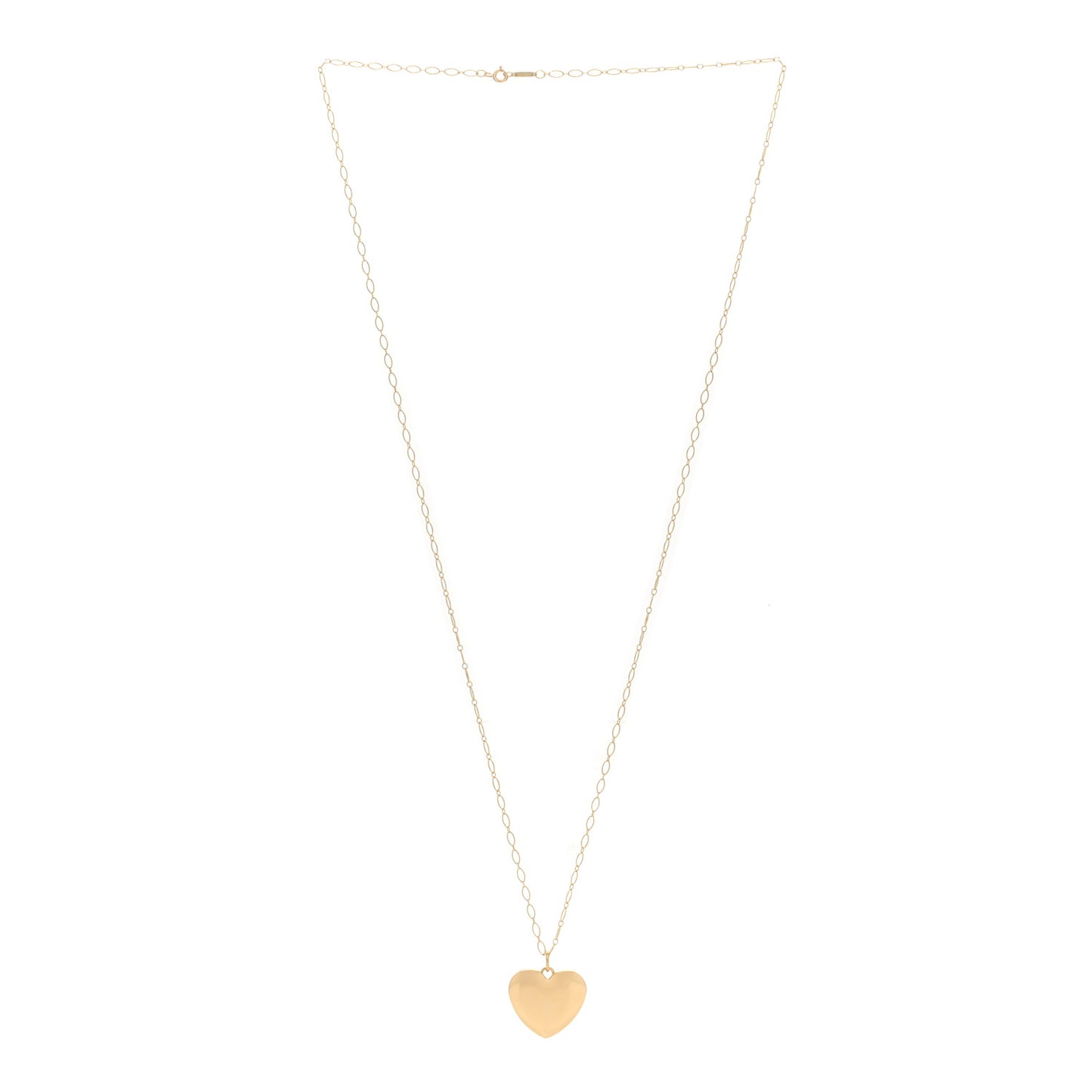 18K Yellow Gold Heart Locket Pendant Necklace