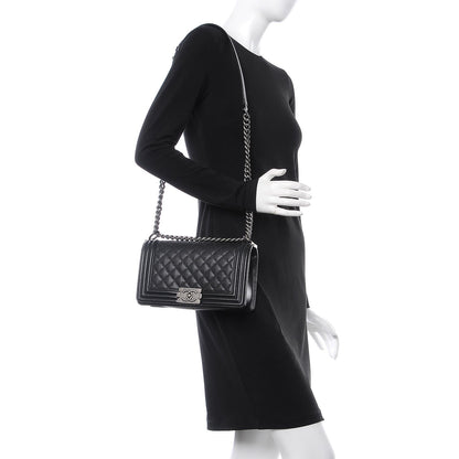 Chanel Caviar Quilted Medium Boy Flap Black 2 of 9