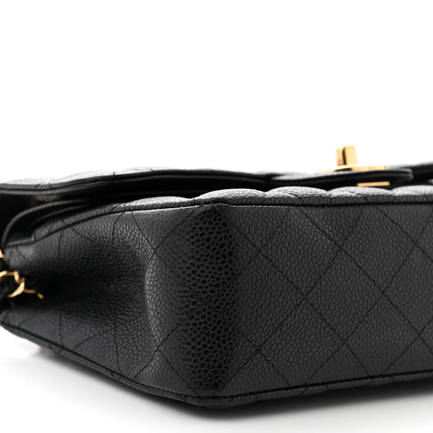 Caviar Quilted Small Double Flap Black