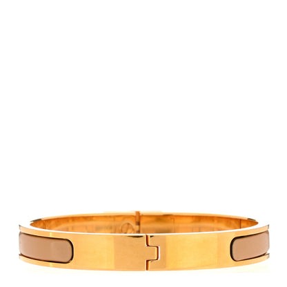 Hermes Enamel Mini Clic Kelly Bracelet PM Sable 3 of 4