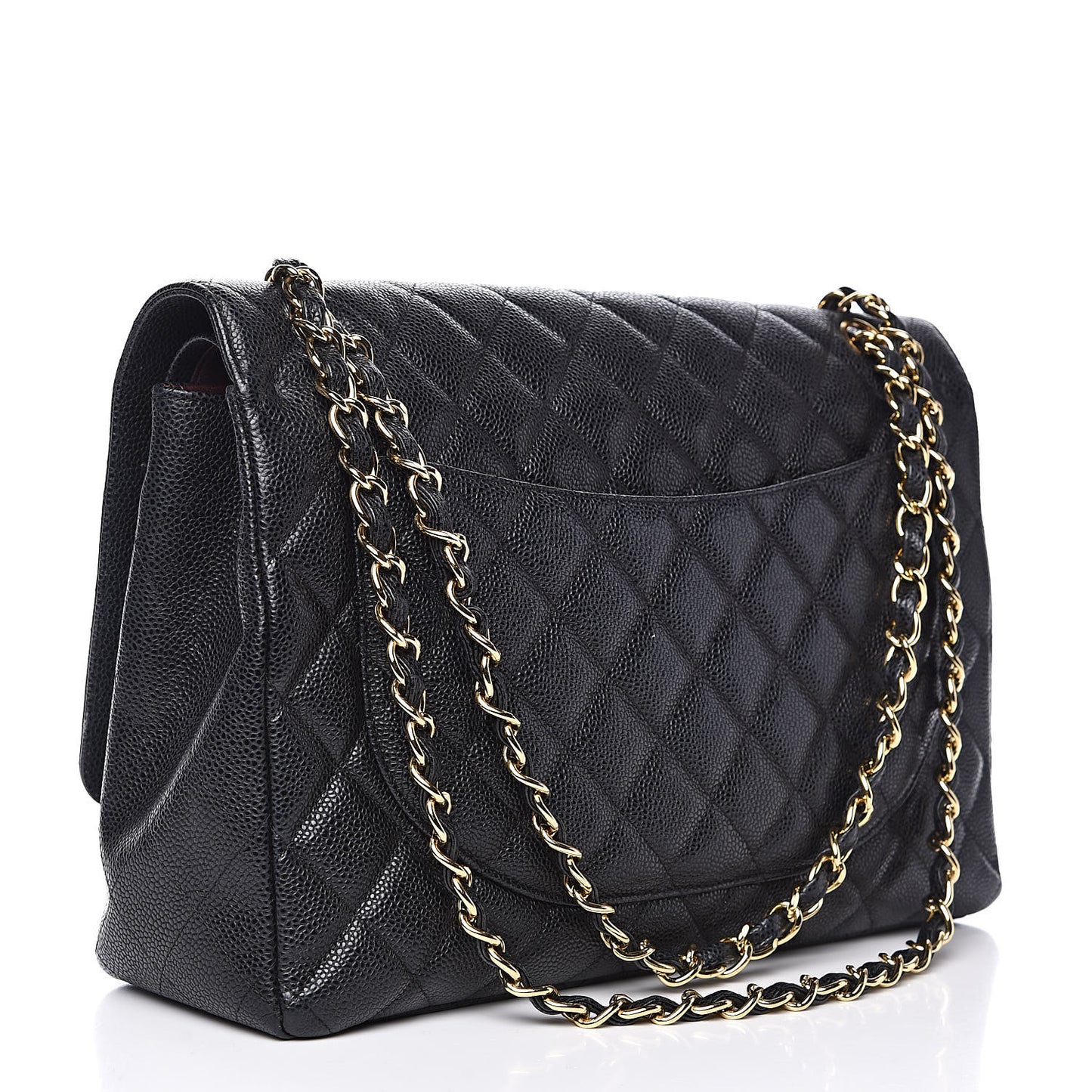 Caviar Quilted Maxi Double Flap Black
