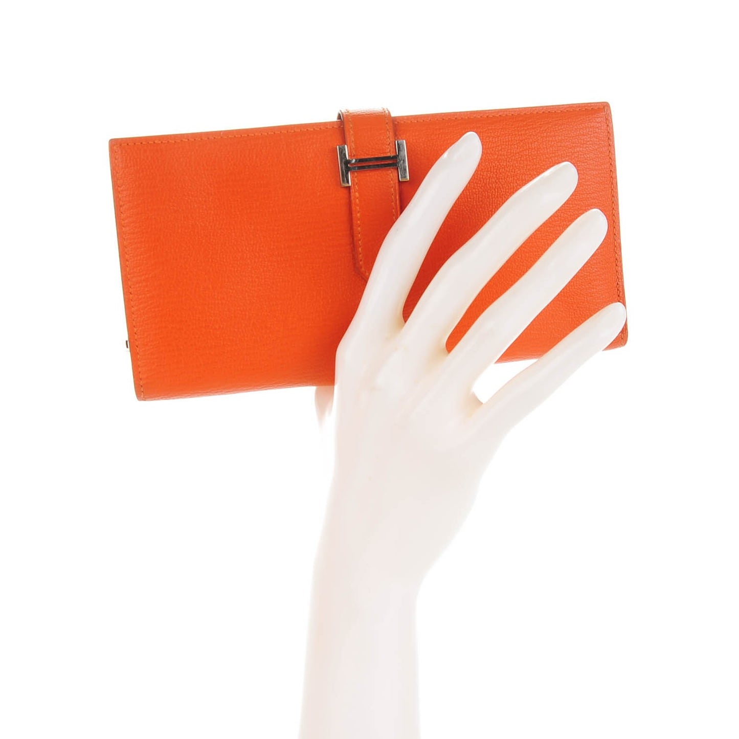 Chevre Mysore Bearn Gusset Wallet Orange