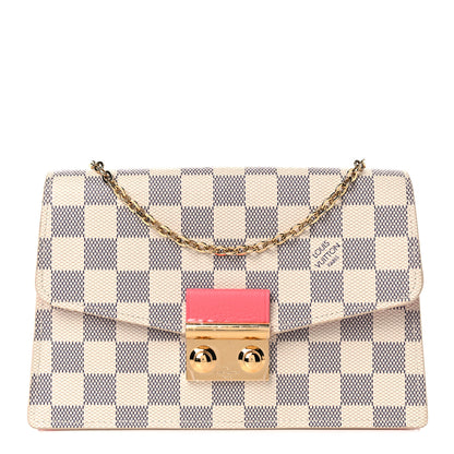 Louis Vuitton Damier Azur Croisette Chain Wallet Rose Papaye 1 of 8
