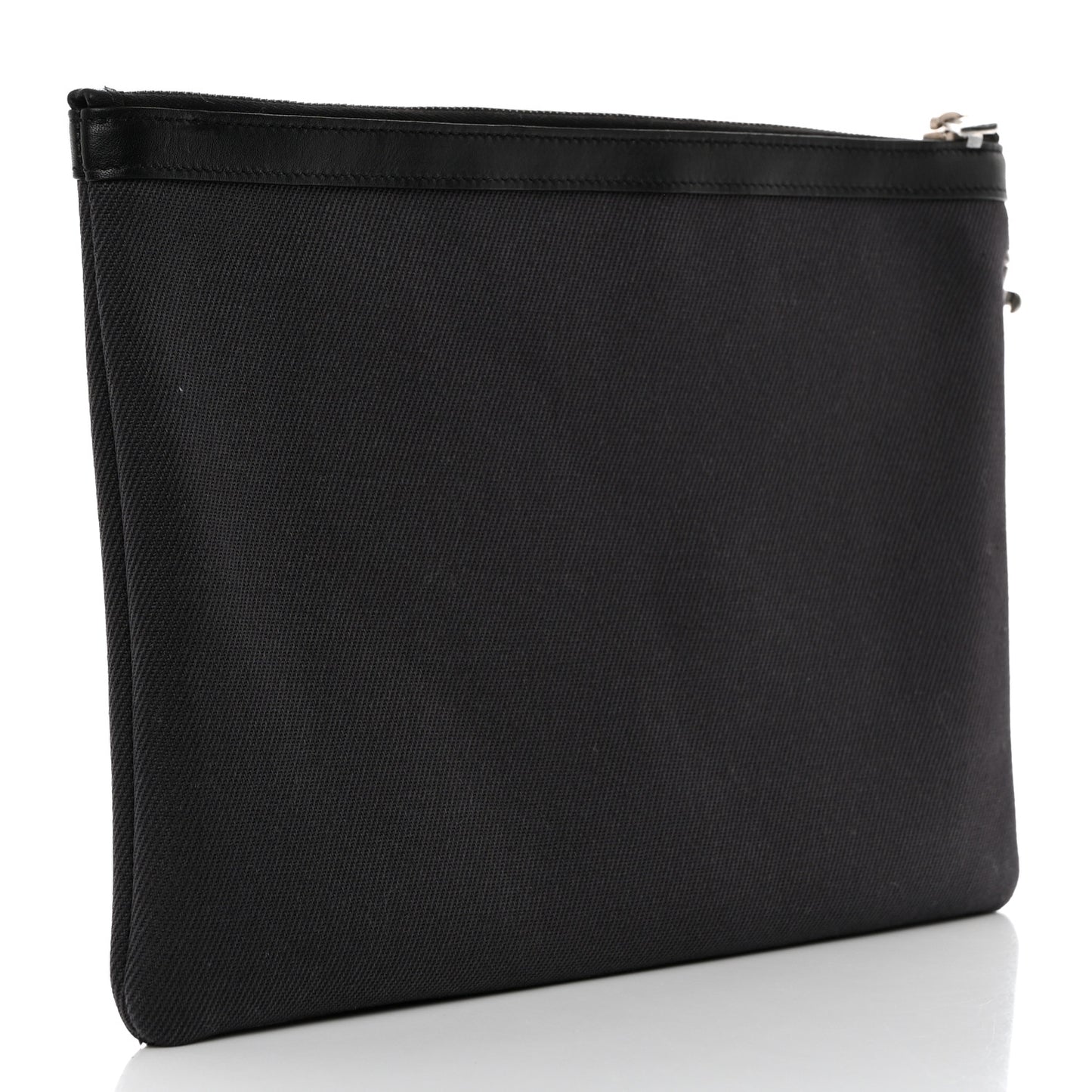 Linen Canvas Rive Gauche Zipped Pouch Black