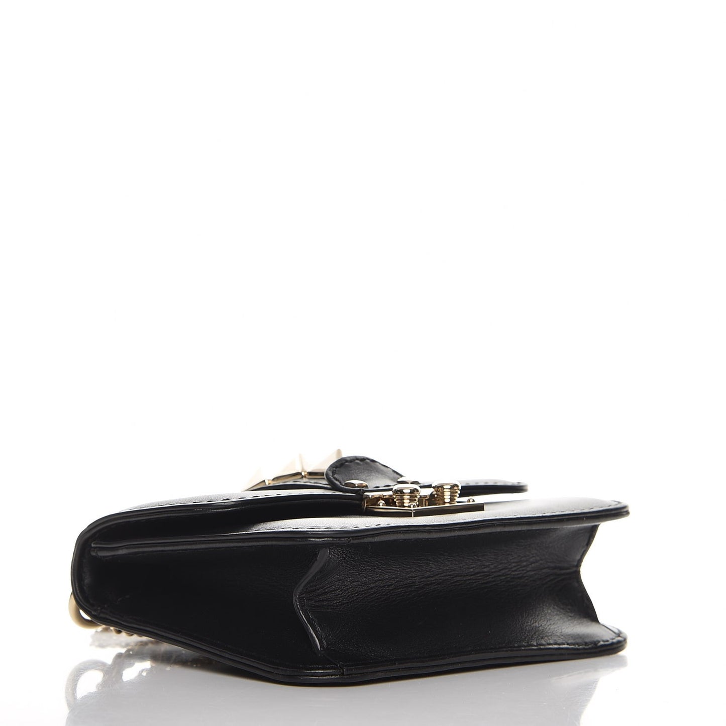 Vitello Mini Glam Lock Rockstud Flap Black