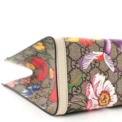 Gucci GG Supreme Monogram Flora Textured Calfskin Small Padlock Tote Beige Ebony Multicolor Mystic White 9 of 10