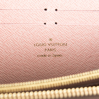 Louis Vuitton Damier Ebene Clemence Wallet Rose Ballerine 6 of 7