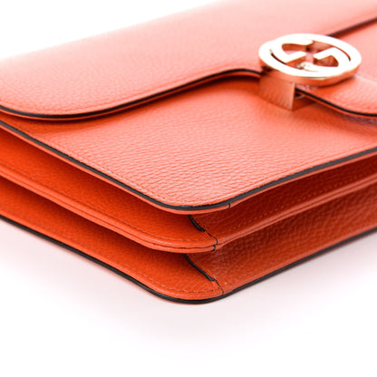 Gucci Dollar Calfskin Interlocking G Shoulder Bag Sun Orange 7 of 8
