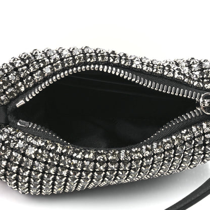 Alexander Wang Mesh Crystal Rhinestone Mini Heiress Pouch Black Silver 5 of 12