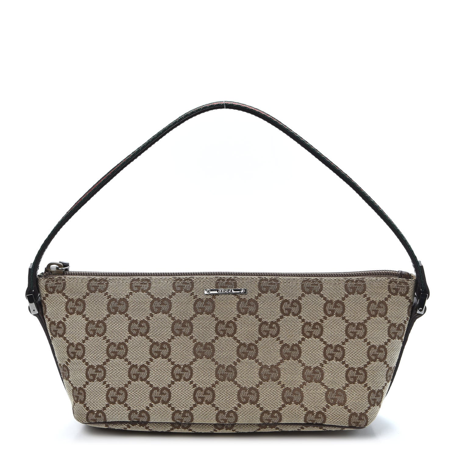 Gucci Monogram Web Boat Pochette Brown 1 of 9