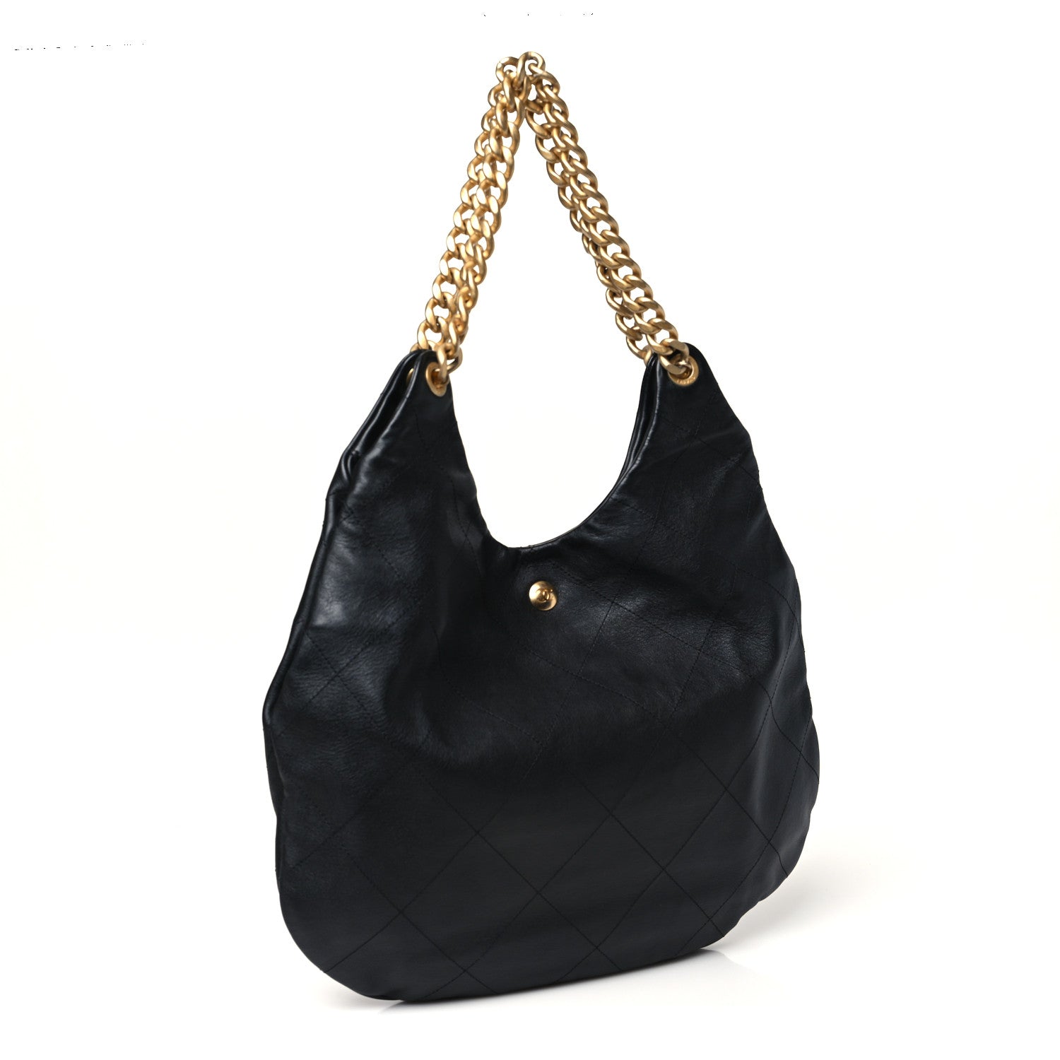 Chanel Calfskin Quilted Maxi Chain Hobo Black 3 of 10