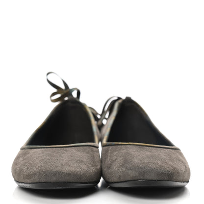 Hermes Suede Flats 36 Grey 2 of 7