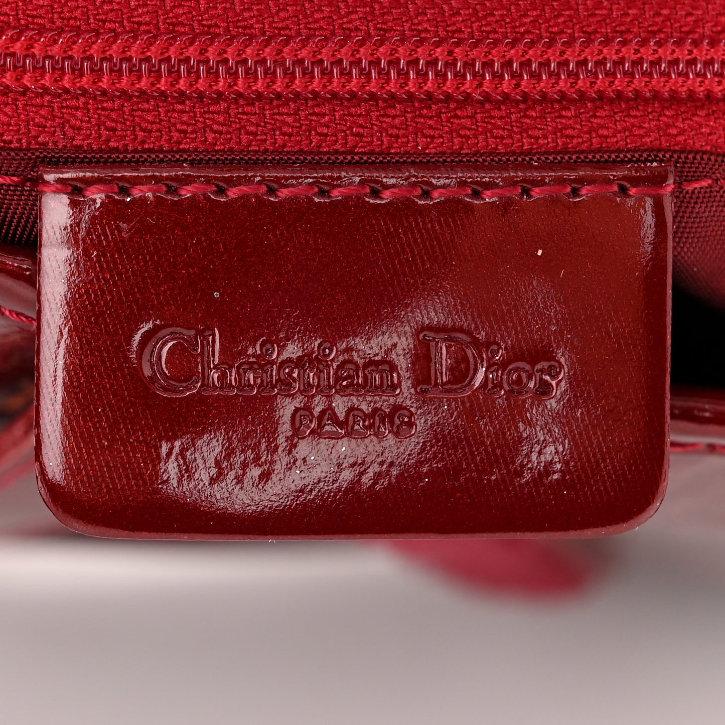 Patent Diorissimo Double Saddle Bag Dark Red