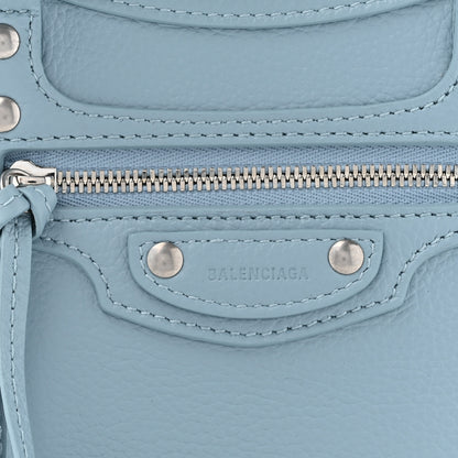 Balenciaga Grained Calfskin Neo Classic Silver Hardware Mini City Blue Grey 8 of 10