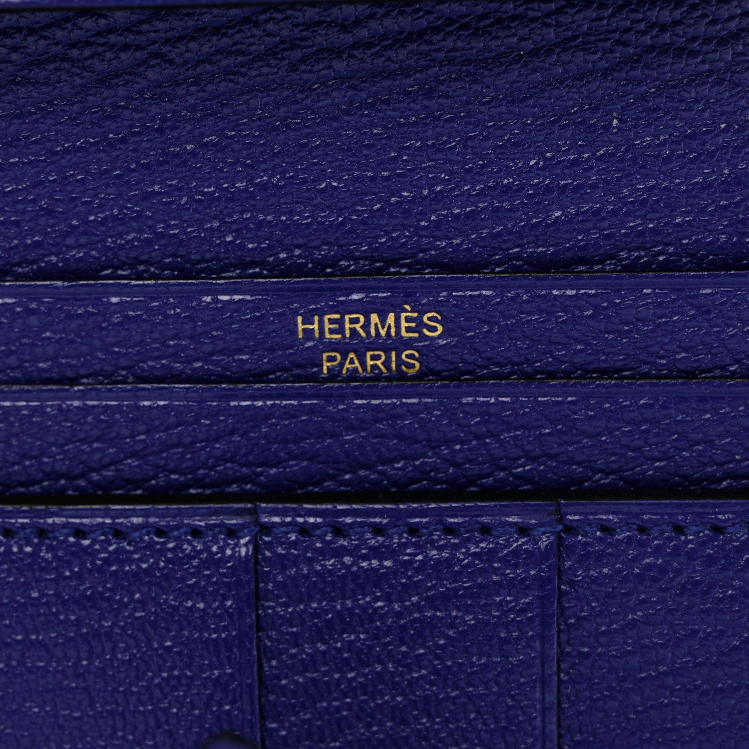 Hermes Chevre Mysore Bearn Gusset Wallet Bleu Electrique 6 of 8