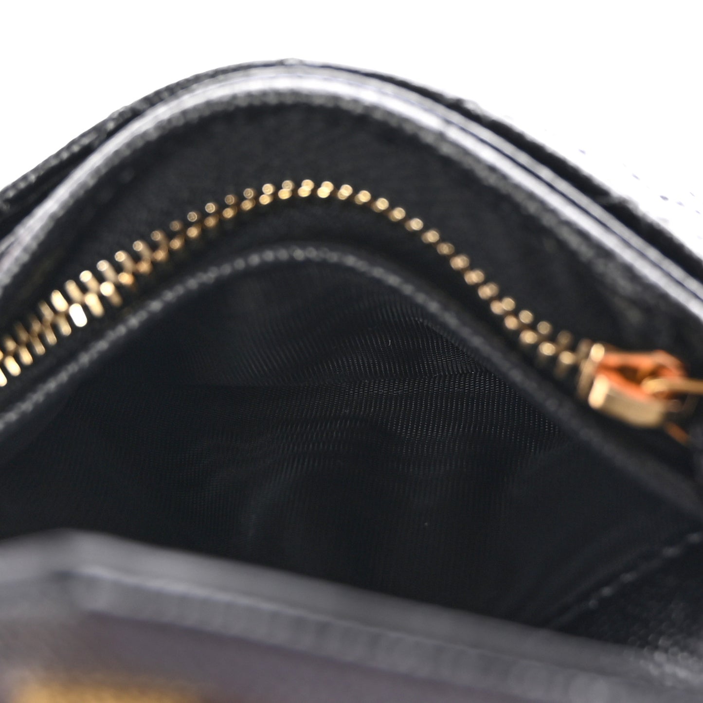 Grain De Poudre Mixed Matelasse Triquilt Monogram Compact Tri Fold Wallet Black