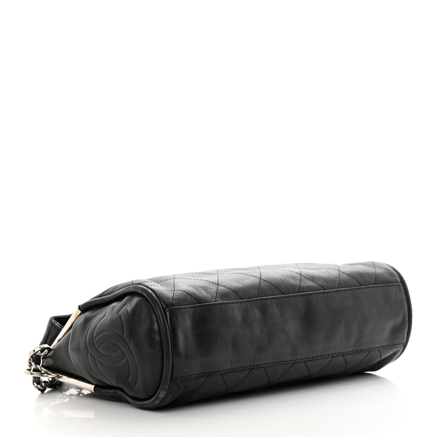 Lambskin Stitched Medium Ultimate Soft Tote Black