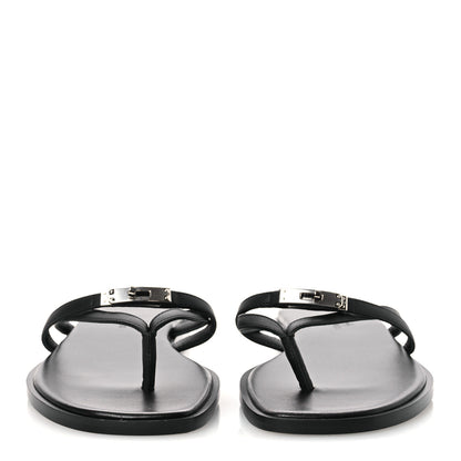 Hermes Calfskin Miss Sandals 37 Black 3 of 11