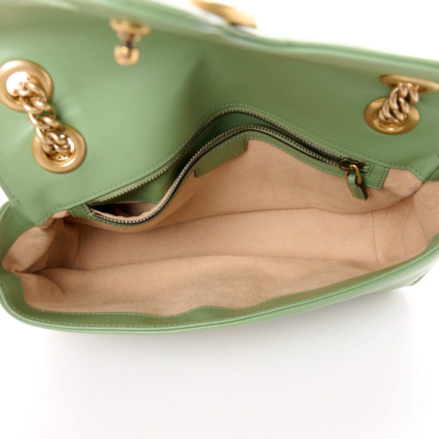 Gucci Calfskin Matelasse Small GG Marmont Shoulder Bag Salamander Green 5 of 11