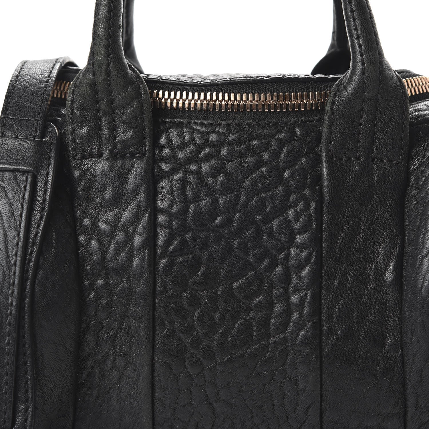 Alexander Wang Pebbled Lambskin Mini Rockie Black Rose Gold Hardware 9 of 10