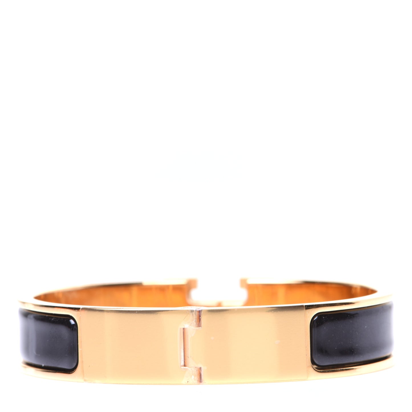 Enamel Narrow Clic Clac H Bracelet PM Black