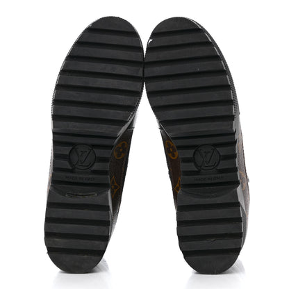 Louis Vuitton Suede Calfskin Monogram Laureate Platform Desert Boots 38 Black 5 of 13