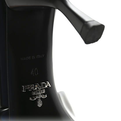 Prada Spazzolato Triangle Logo 65mm Slide Sandals 40 Black 7 of 9
