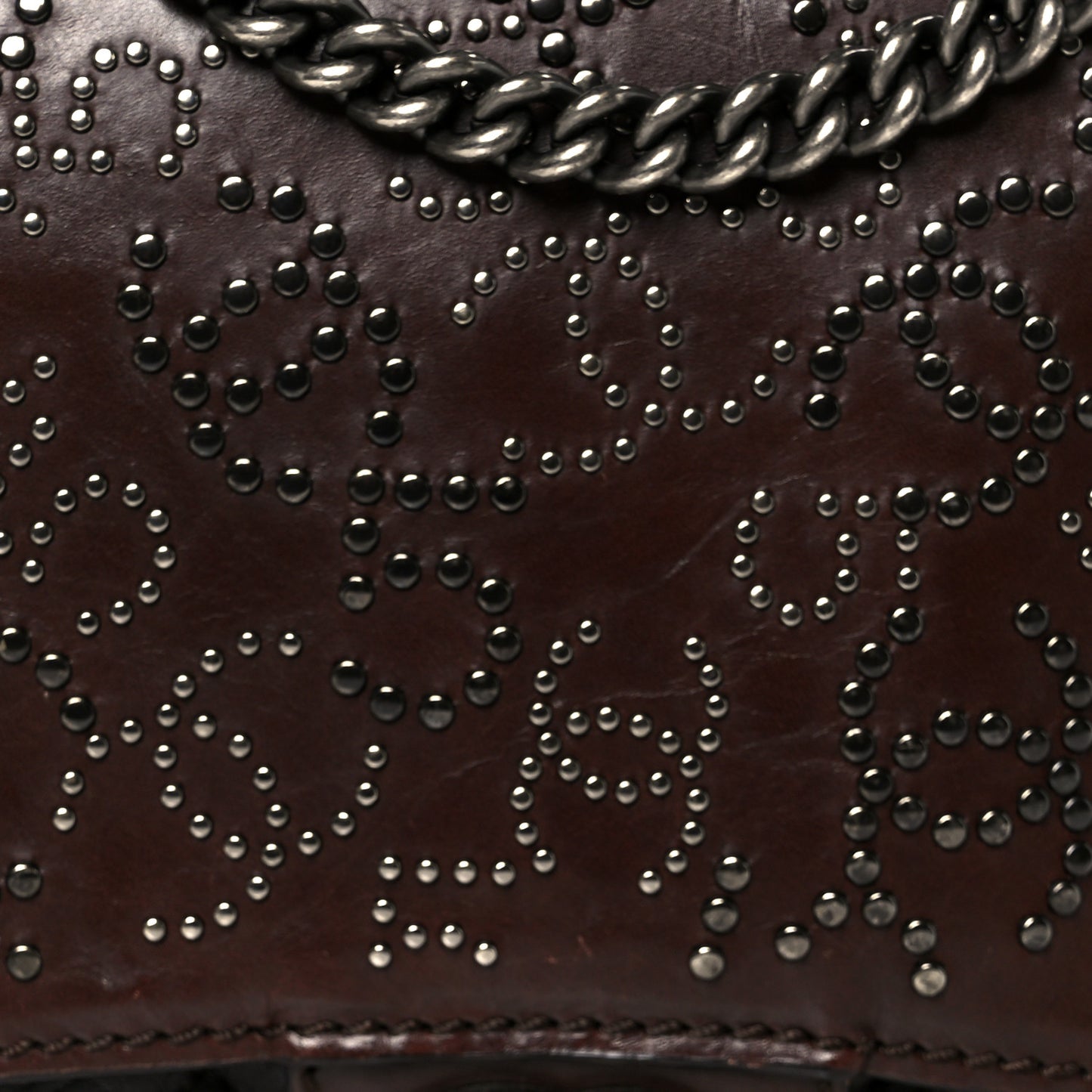 Calfskin Lambskin Studded Paris Dallas Texan Flap Brown Black