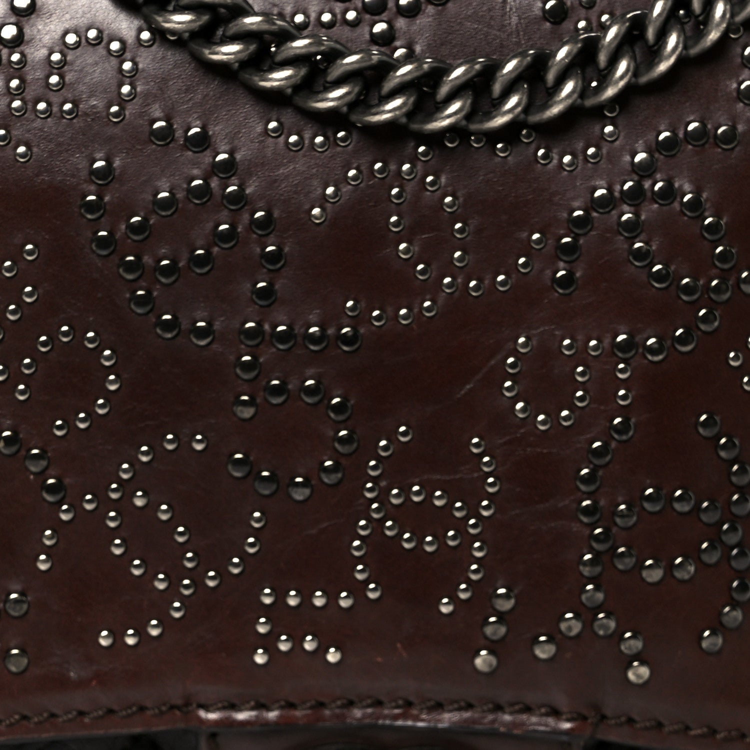 Chanel Calfskin Lambskin Studded Paris Dallas Texan Flap Brown Black 8 of 10