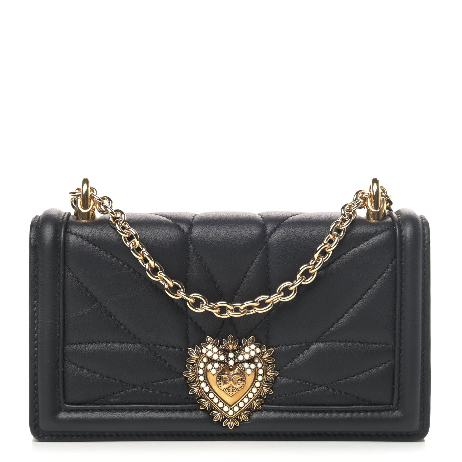 Dolce & Gabbana Lambskin Devotion iPhone 11 Pro Cover Black 1 of 4