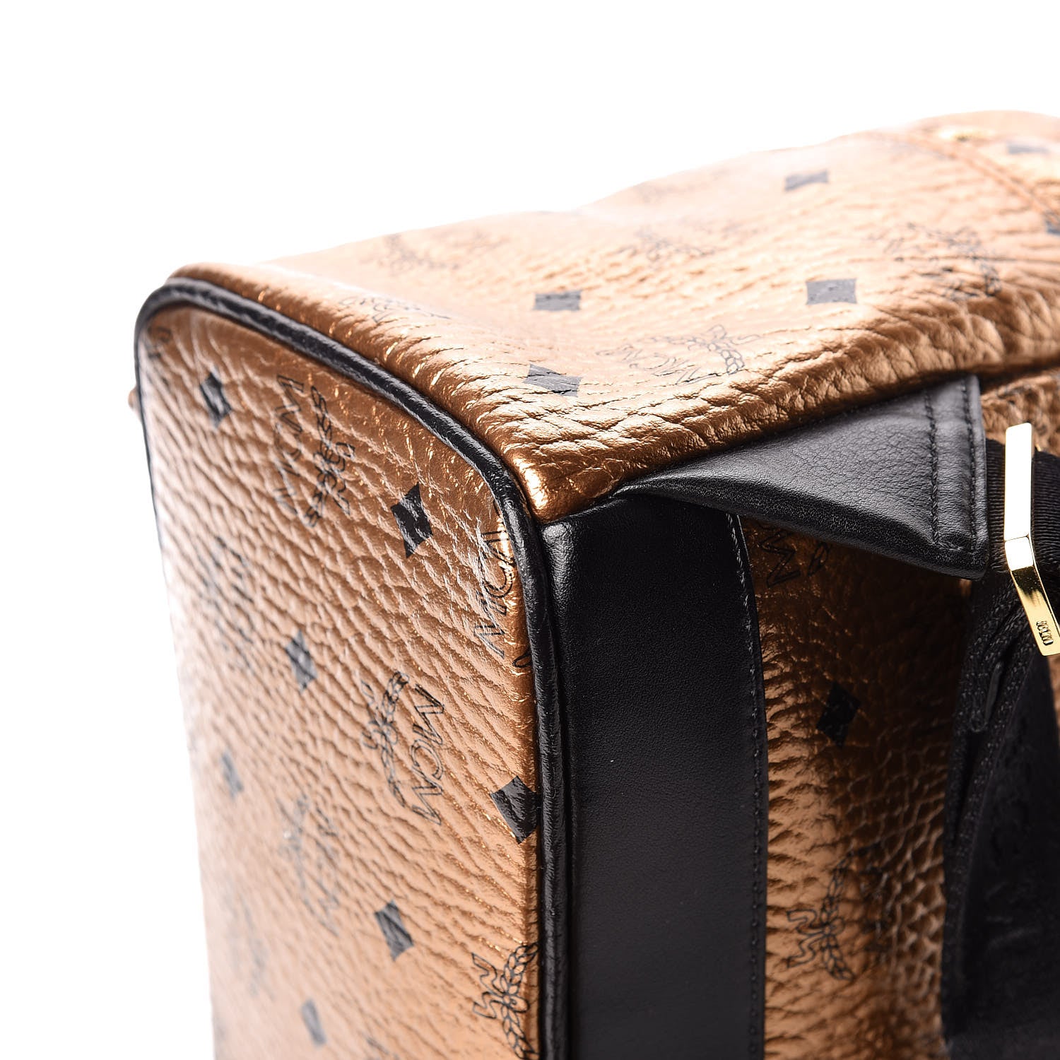 MCM Metallic Visetos Small Stark Backpack Gold 10 of 11