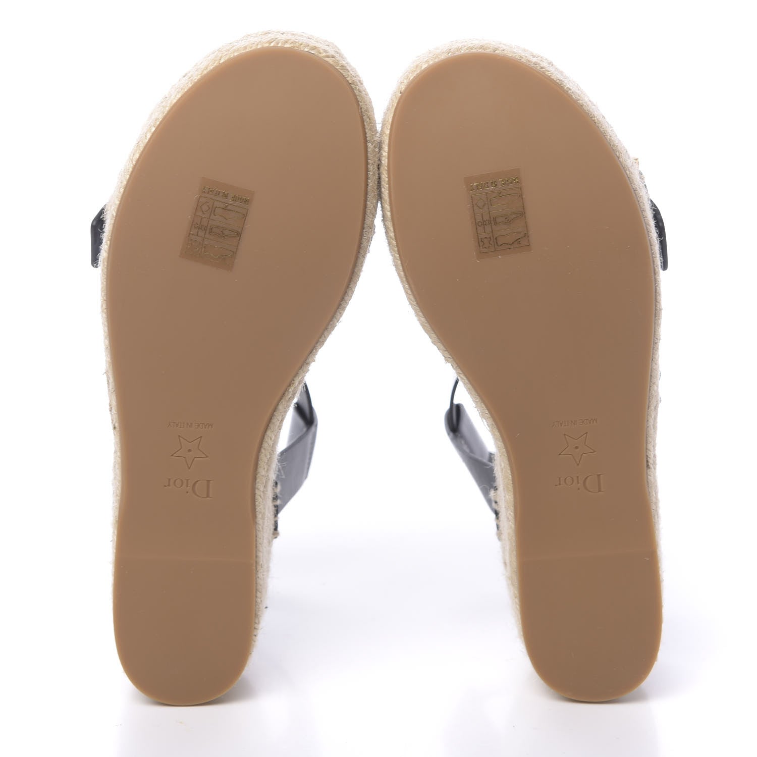 Christian Dior Calfskin D-Dior Espadrille Platform Sandals 37 Black 5 of 11