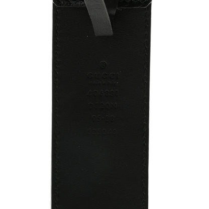 Gucci Textured Dollar Calfskin Nickel Double G 40mm Belt 85 34 Black 3 of 4