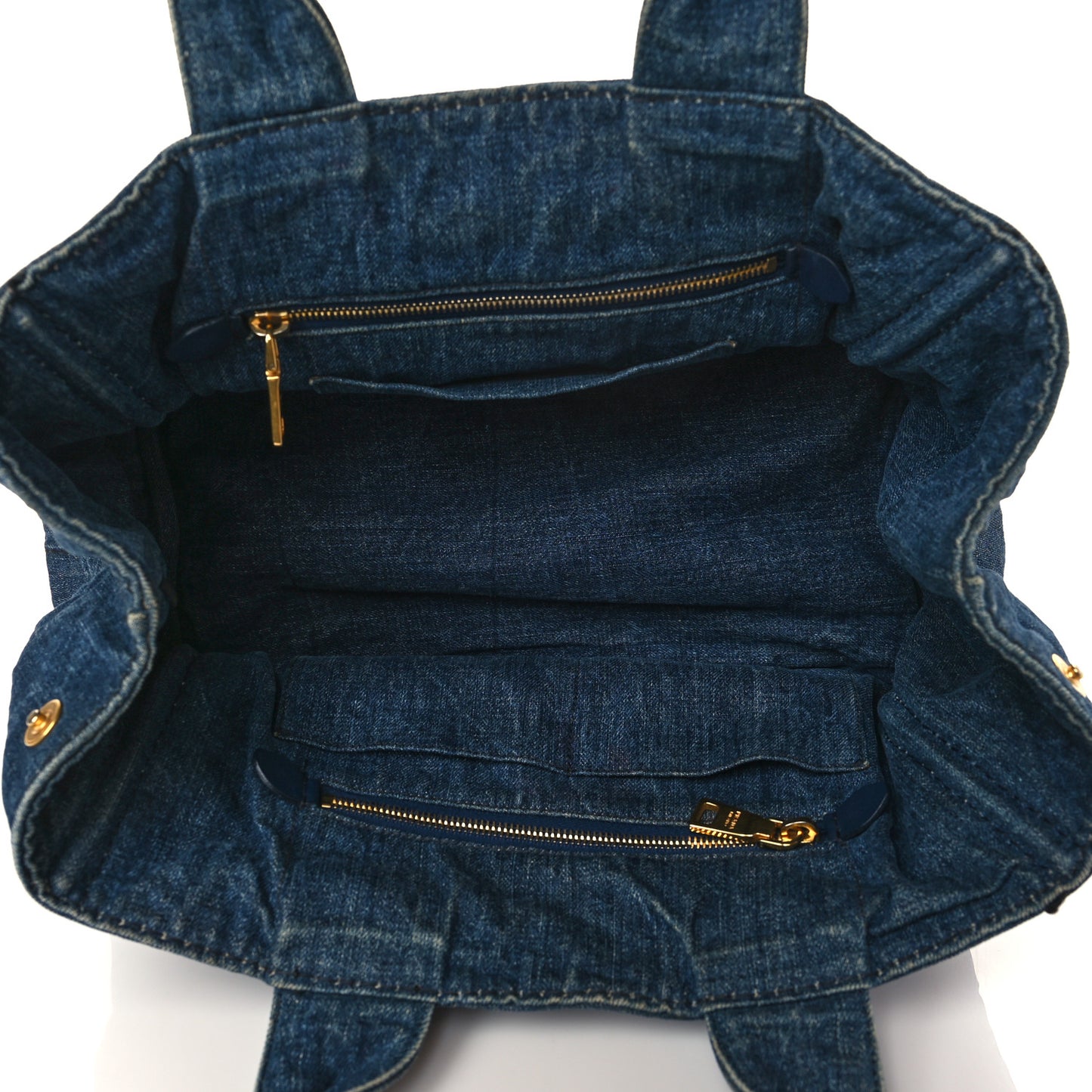 Denim Logo Tote Bleu