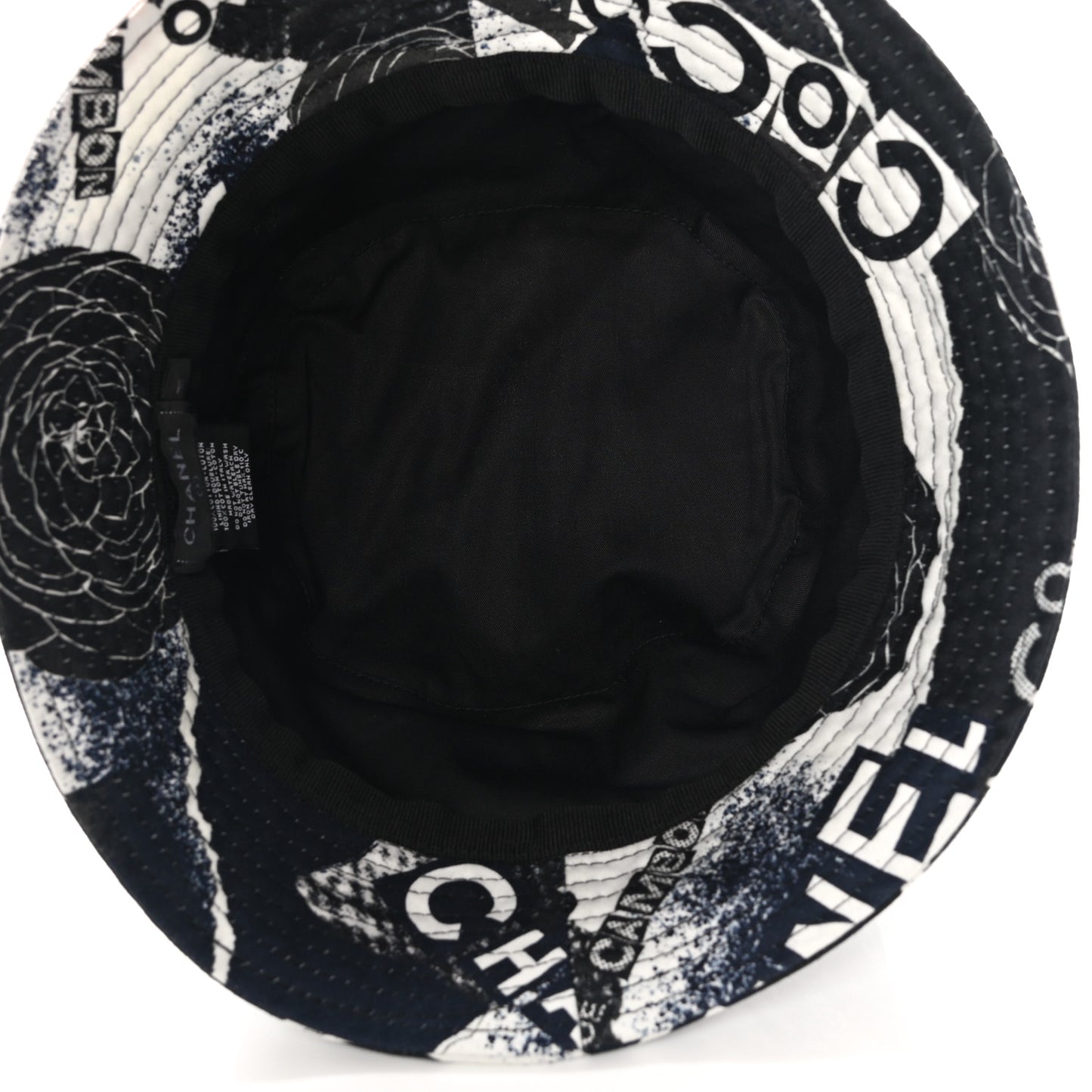 Cotton Coco Print Bucket Hat M Navy Black White