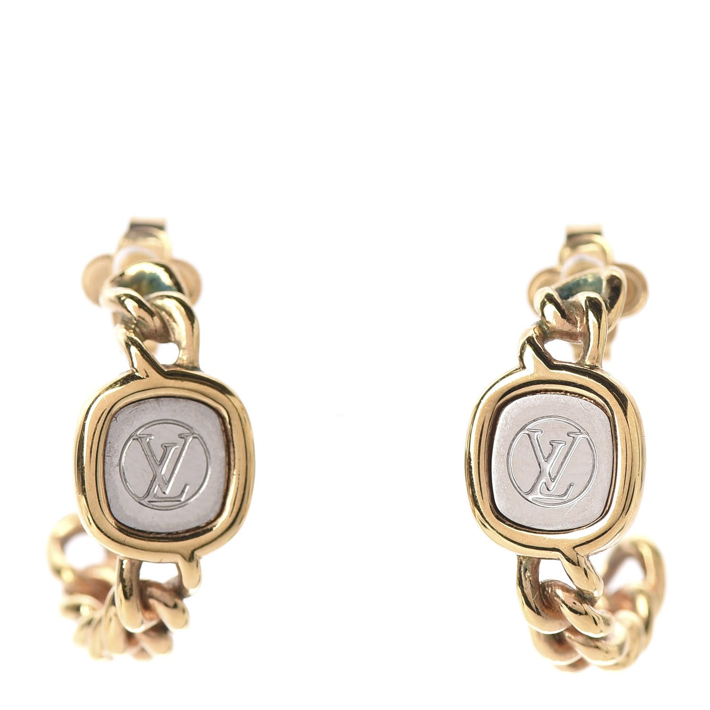LV ID Chain Hoop Earrings