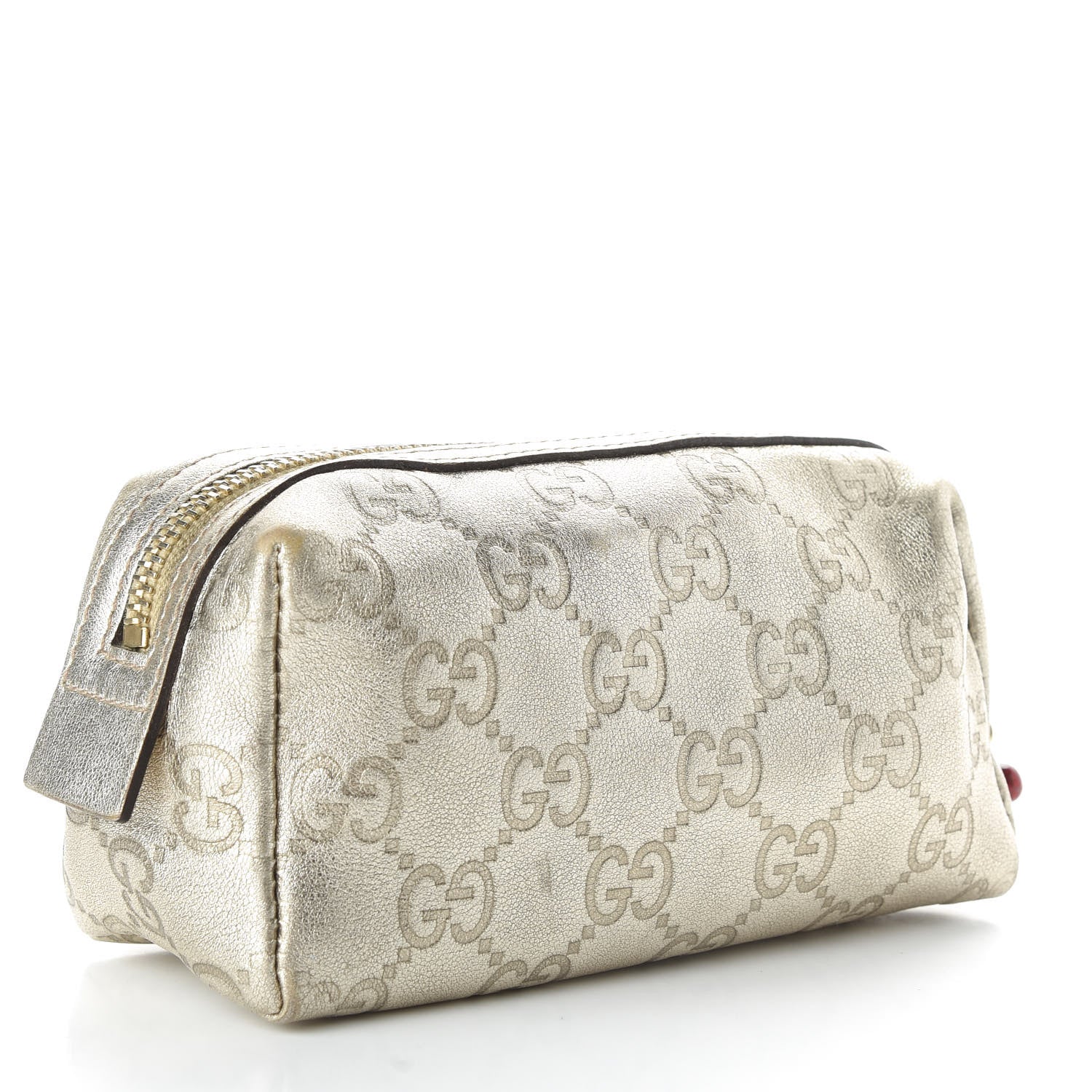 Gucci Metallic Guccissima Small Cosmetic Case Gold 3 of 6