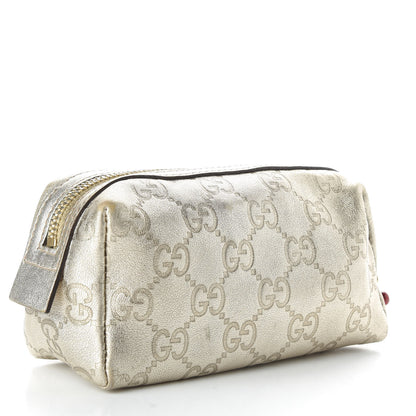 Gucci Metallic Guccissima Small Cosmetic Case Gold 3 of 6