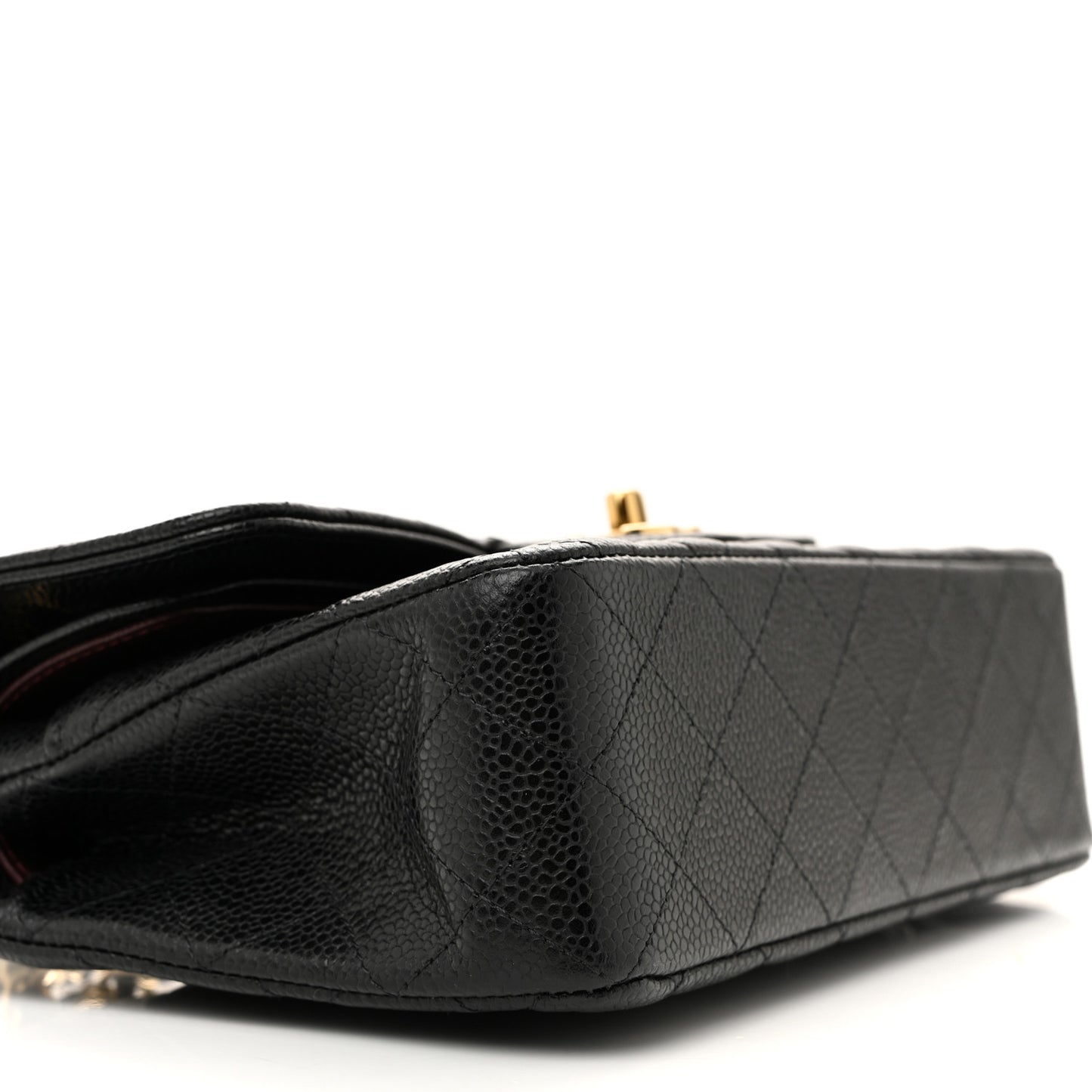 Caviar Quilted Small Double Flap Black
