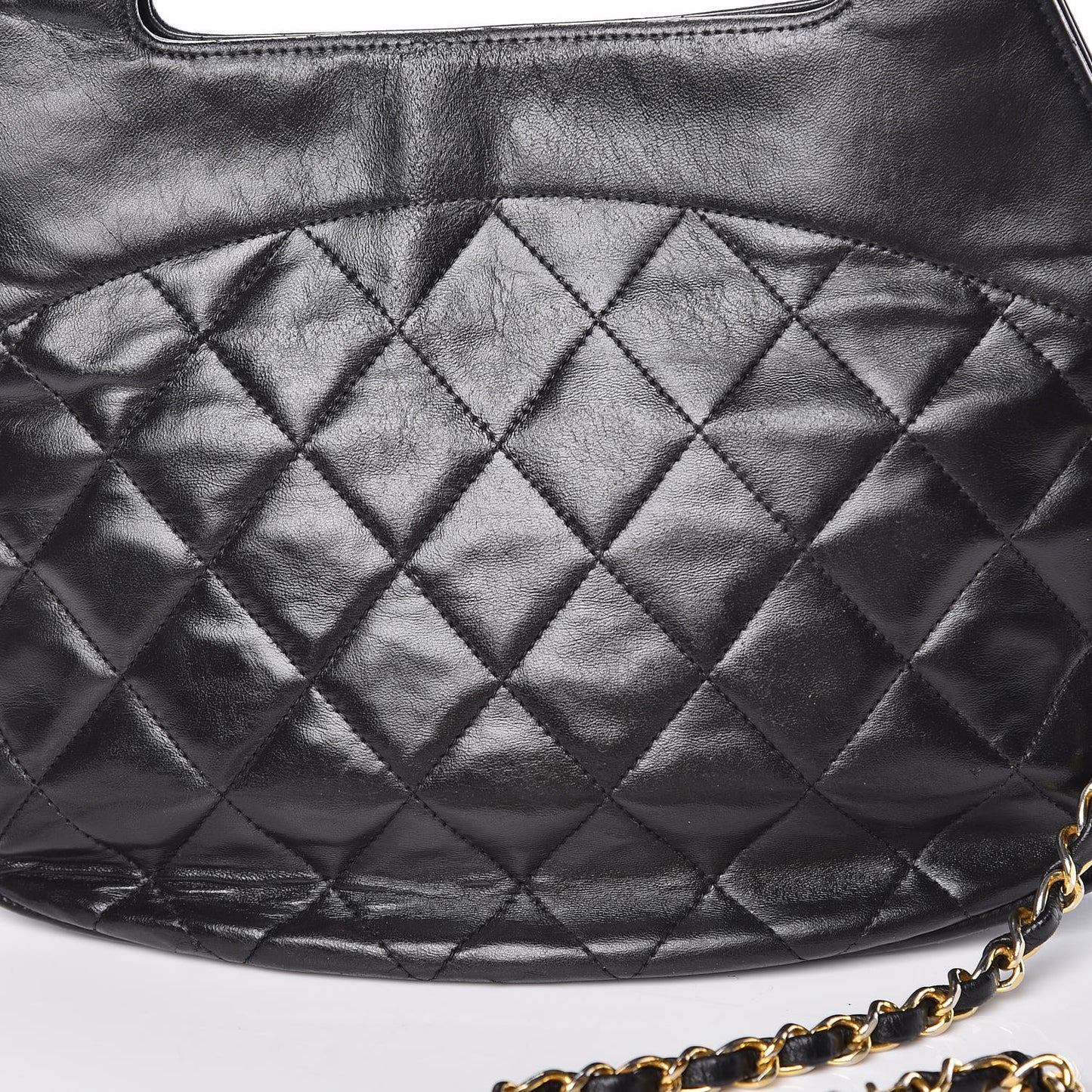 Lambskin Quilted CC Shoulder Bag Black