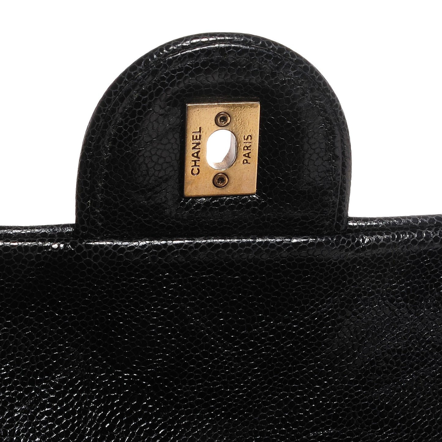 Crumpled Grained Calfskin Large Shiva Flap Black