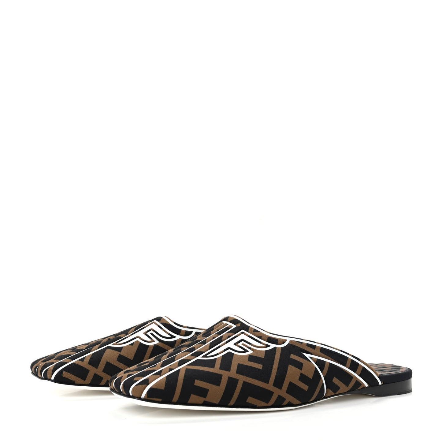 Lycra Film FF FFreedom Flat Mules 35.5 Tobacco Moro White
