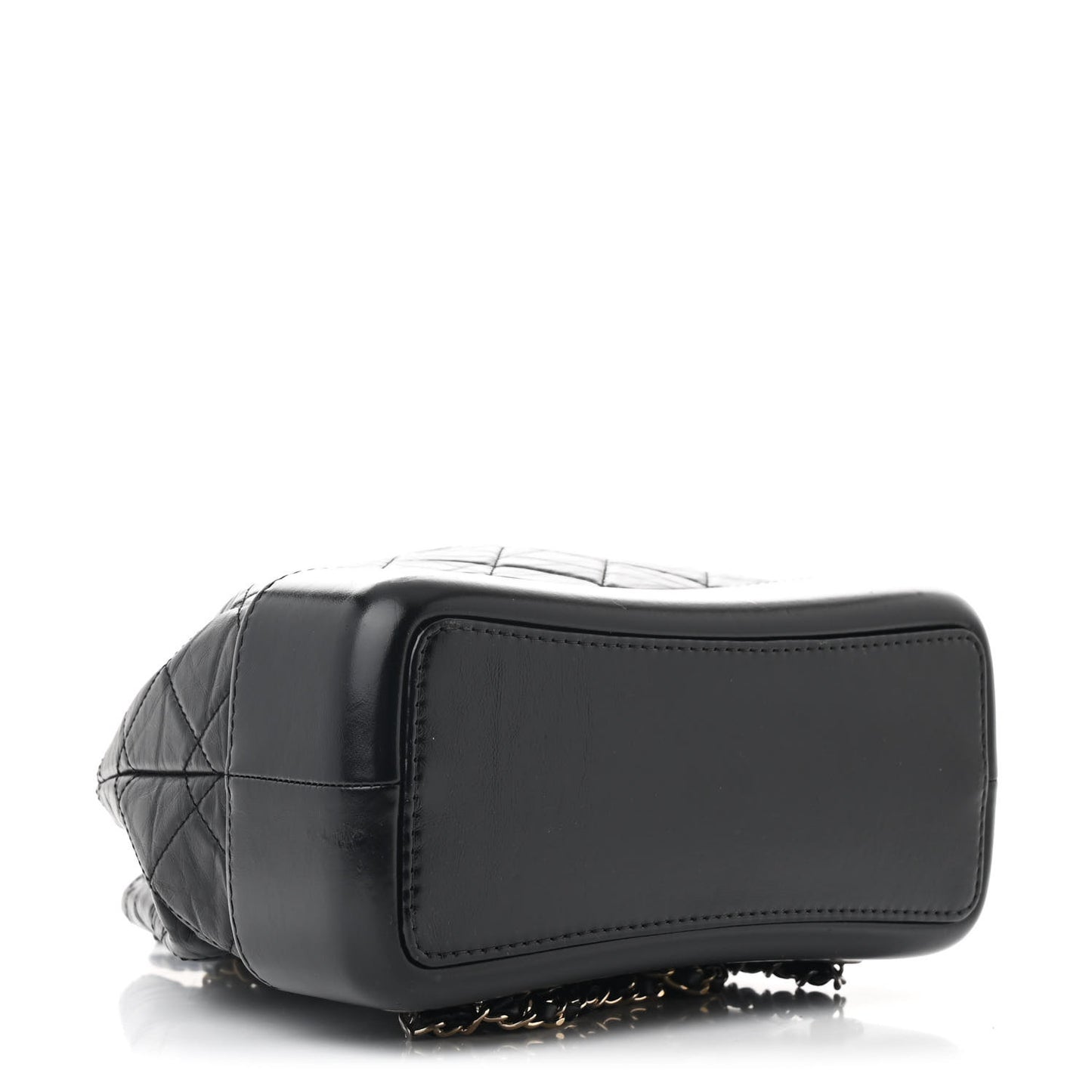 Aged Calfskin Quilted Small Gabrielle Backpack Black