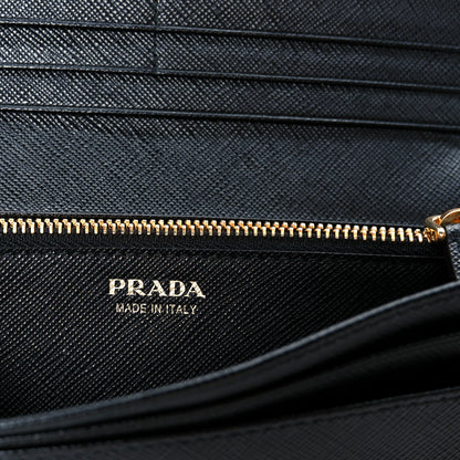 Prada Saffiano Metal Continental Flap Wallet Black 13 of 18