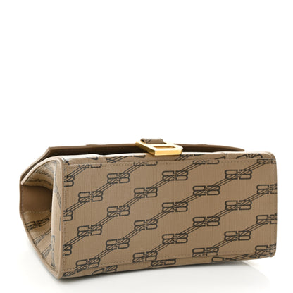 Balenciaga Coated Canvas BB Monogram Small Hourglass Top Handle Bag Beige Brown 4 of 12