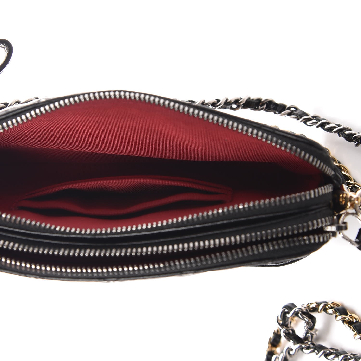 Chanel Aged Calfskin Quilted Small Gabrielle Clutch With Chain Black 8 of 14