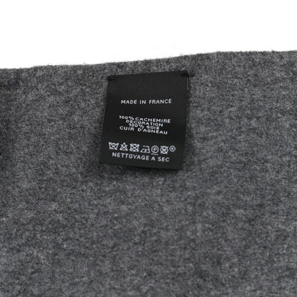 Hermes Cashmere Twill Double Face Applique Stole Scarf Gris 3 of 4