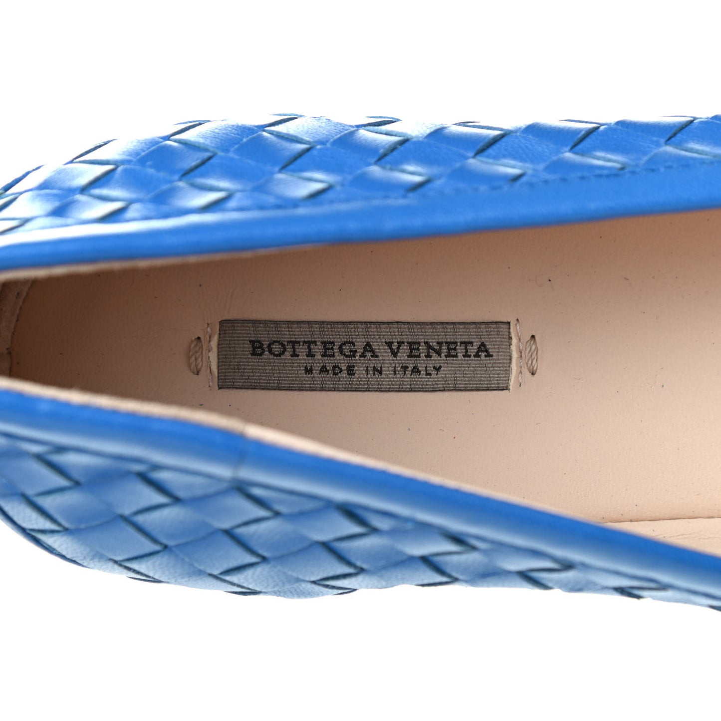 Nappa Intrecciato Flats 39.5 Blue Royal